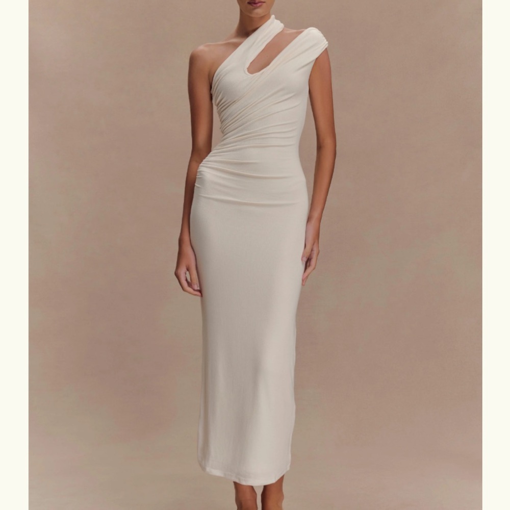 Meshki Soft Beige Ribbed maxi